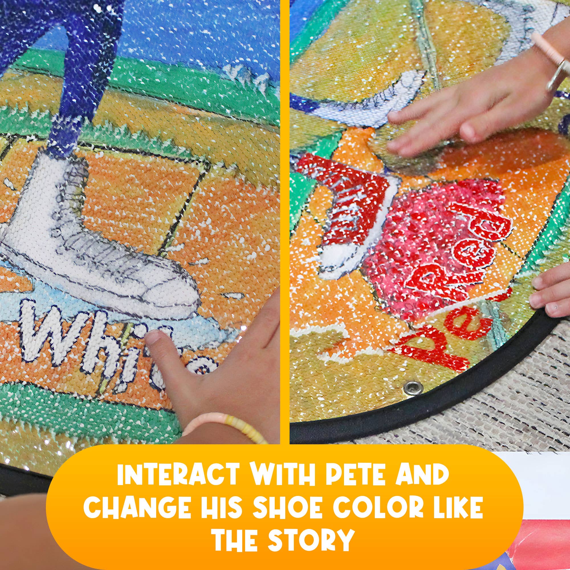 MEAVIA Toys - Wholesale Toy Set - Kids - Pete the Cat: I Love My White Shoes Reversible Sequins 6