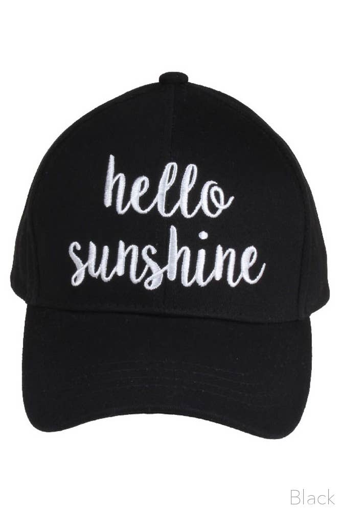 Hana - Wholesale Baseball Cap - Women's - C.C HELLO SUNSHINE Embroidered Baseball Cap1