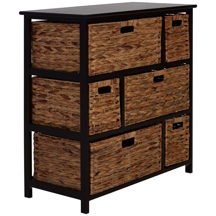 Interiors by Premier – wholesale Cabinet – Padstow 6 Drawers Black Frame Storage Unit2