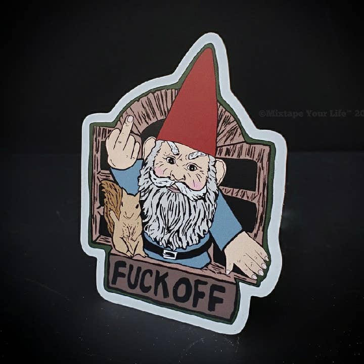 Angry Gnome and Squirrel Magnet for wholesale by Mixtape Your Life