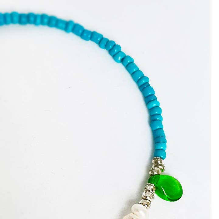 Petite Marie Jewelry - Venta al por mayor Pulsera de cuentas - 2021-A01-0016 Pulsera Petite Marie - Plata - Aguamarina - Perlas - Verde amazona