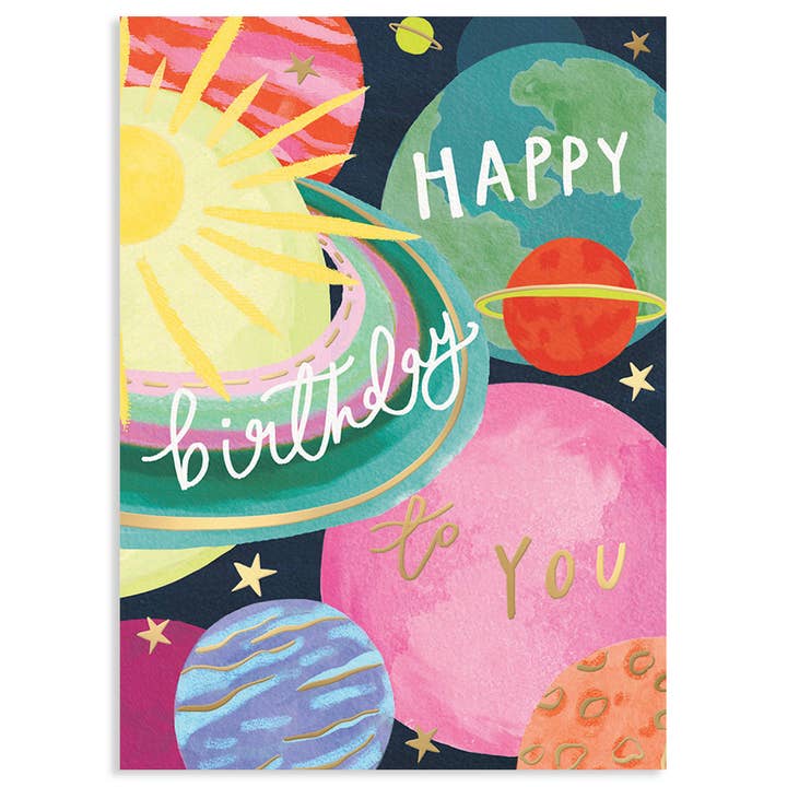 Calypso Cards Inc. - Wholesale Birthday Card - PLANETS | LOUISE TILER BIRTHDAY CARD