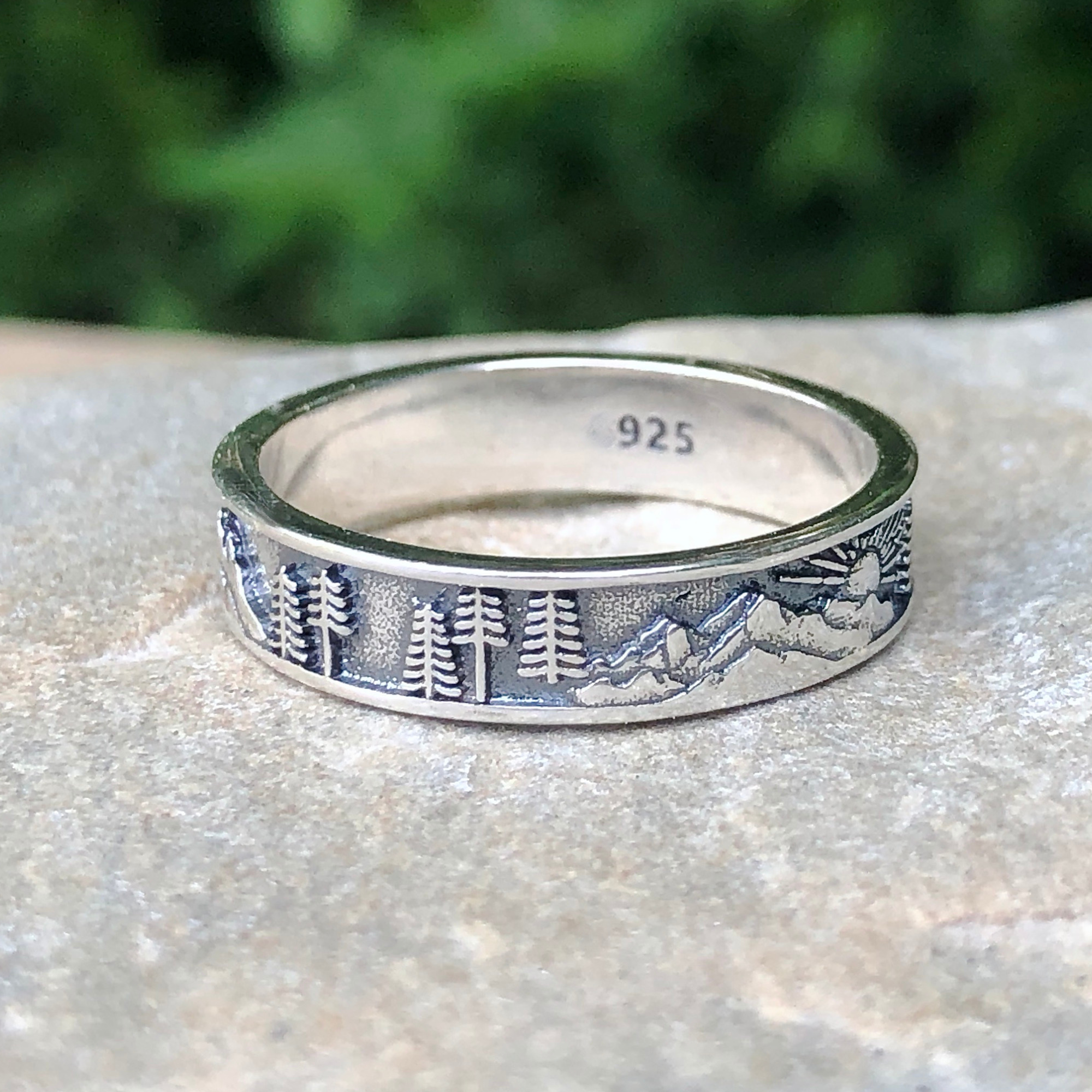 Moonrise Jewelry - Vente Anneau/bague à empiler - Orchestre R-77 Sun, Mountain and Trees5