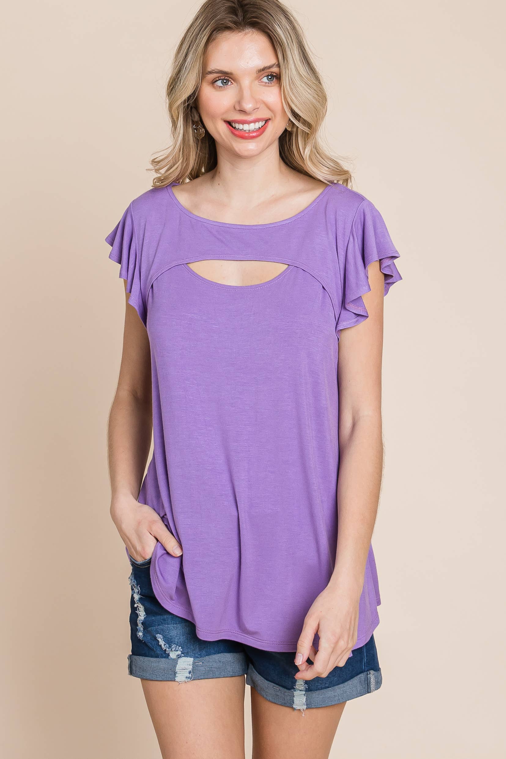 Emerald Collection - Vendita all'ingrosso Tunica - Donna - ETK-8465 Top con maniche a campana in jersey tinta unita13