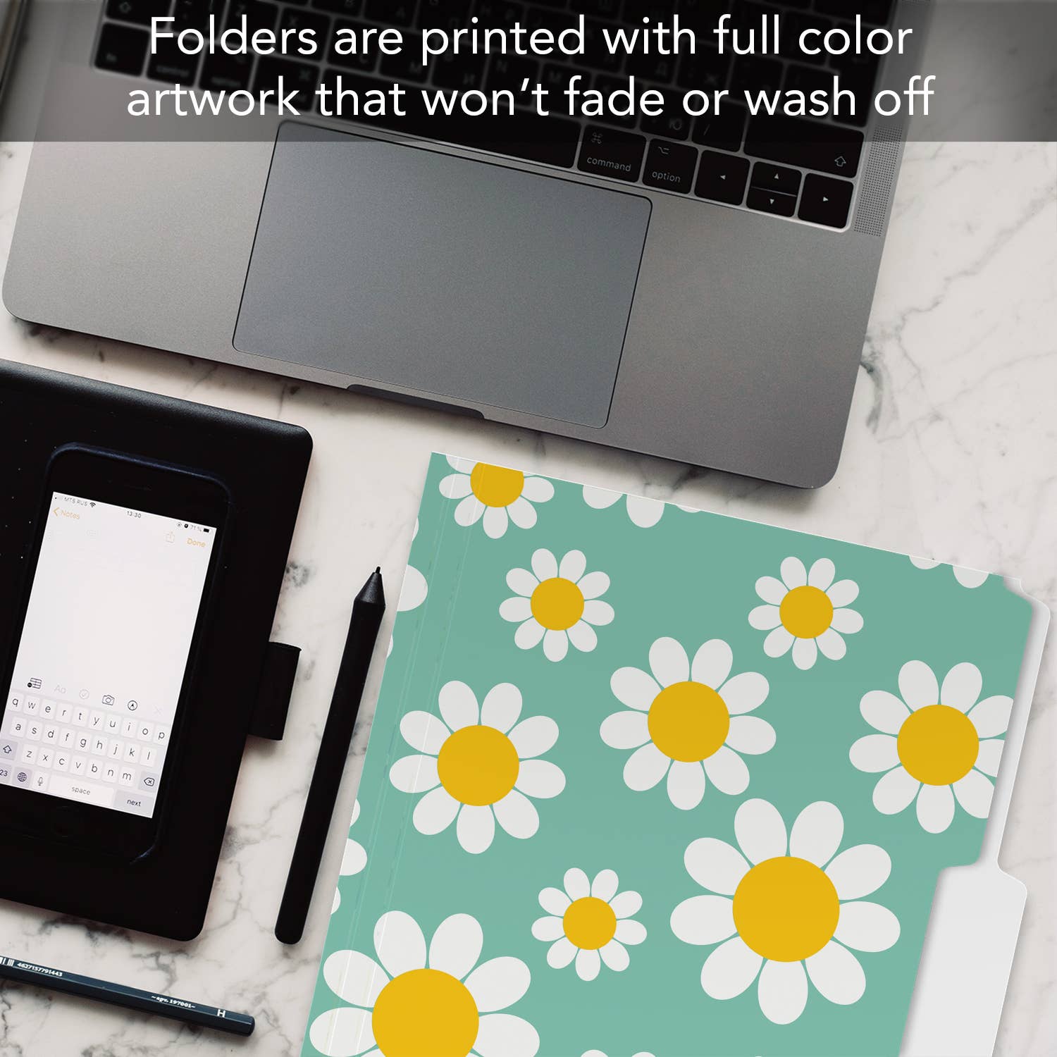 Conimar Promotions - Wholesale Folders - "Daisy" Single Decorative Reusable File Folders  2