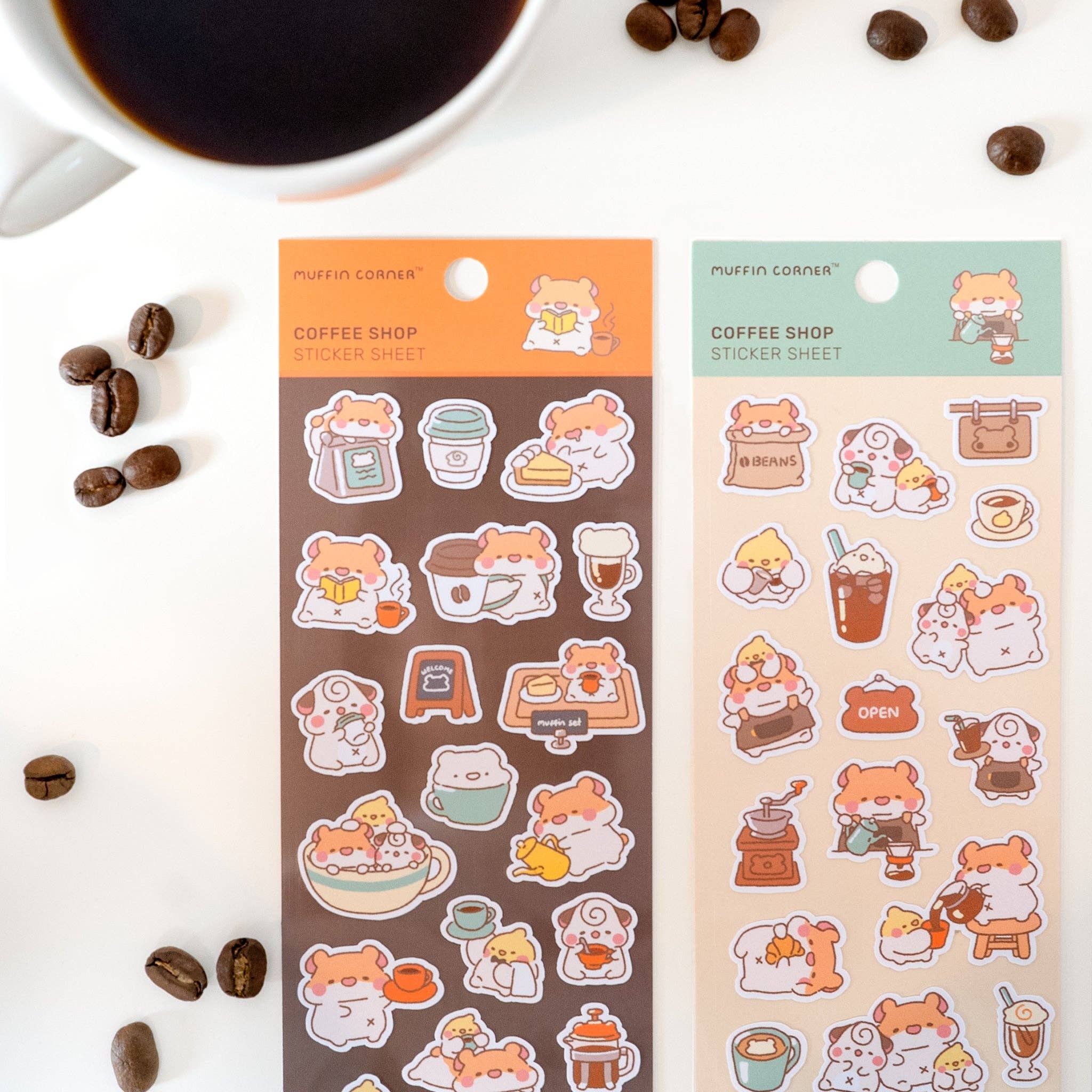 Studio Enon – wholesale Sticker – Coffee Shop Sticker Sheet - A1