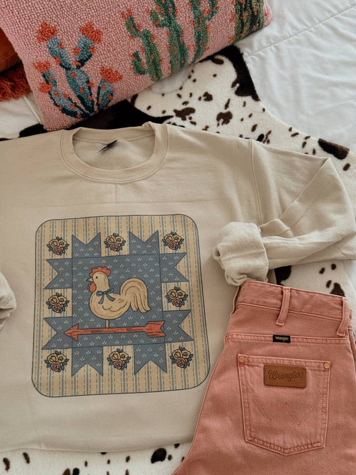 VINTAGE HEN QUILT PATCH for wholesale by Western Vintage Babe