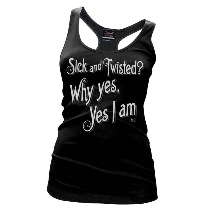 SD1025R-BLACK WHITE | Sick An Twisted? for wholesale by Pinky Star