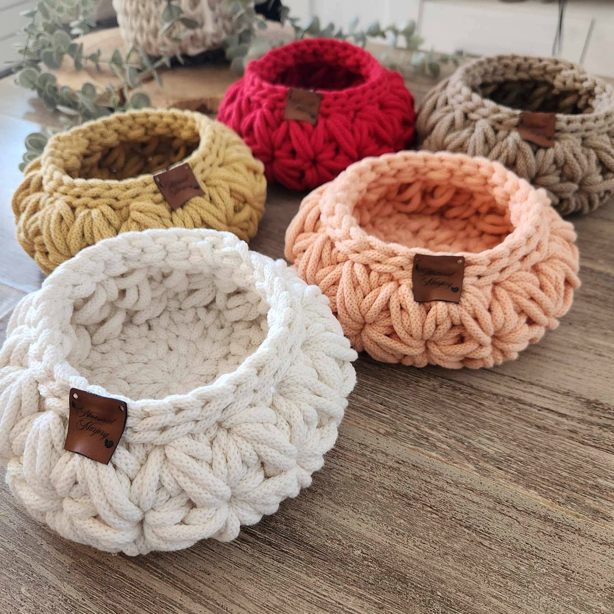 Naturalmarjory - Venta al por mayor Cestas - Canasta de crochet con patrón floral4