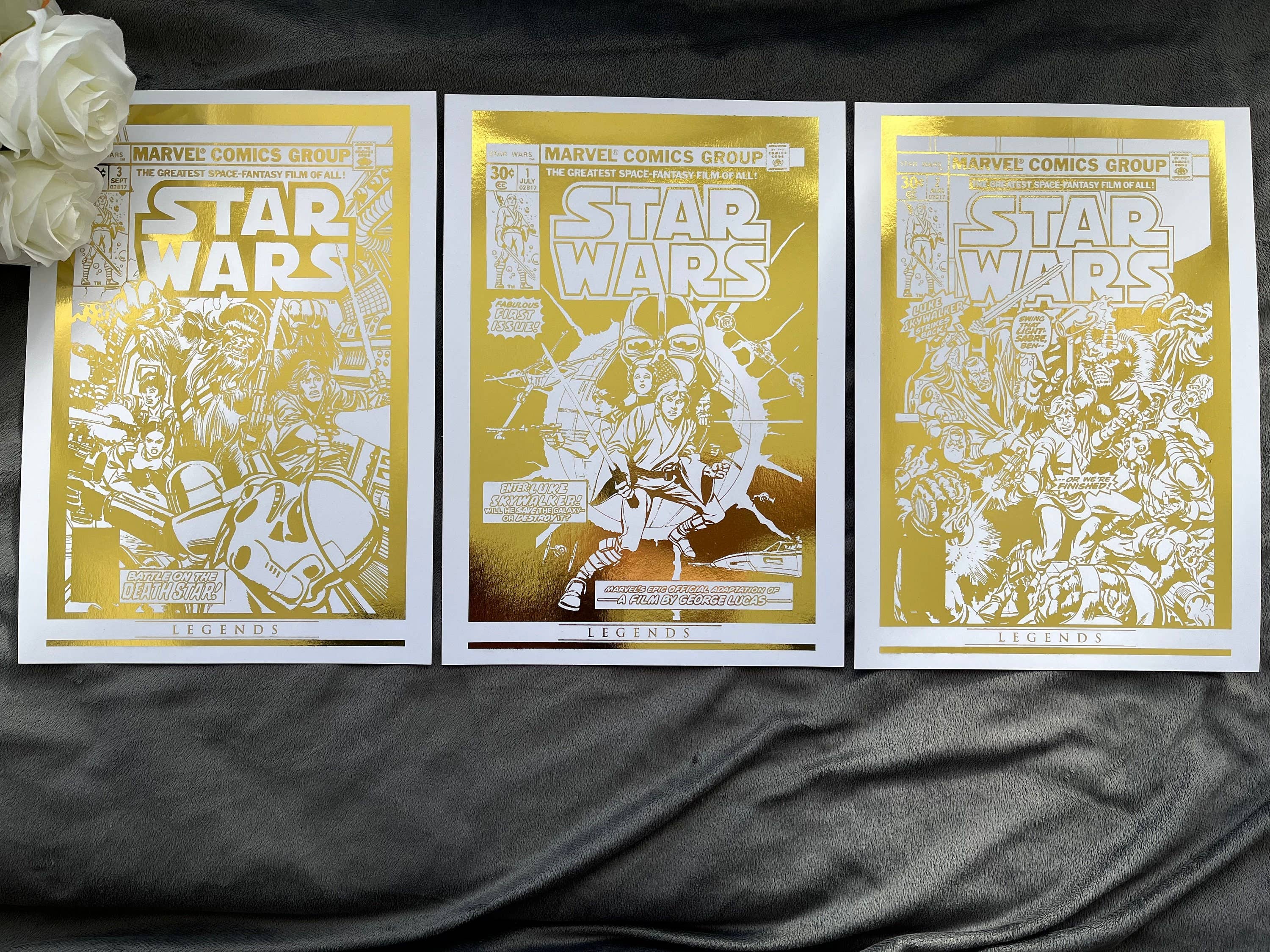 Billies Inks - Vente Set d'éléments de galerie photo - Set de 3 affiches en foil des couvertures de comics Star Wars6