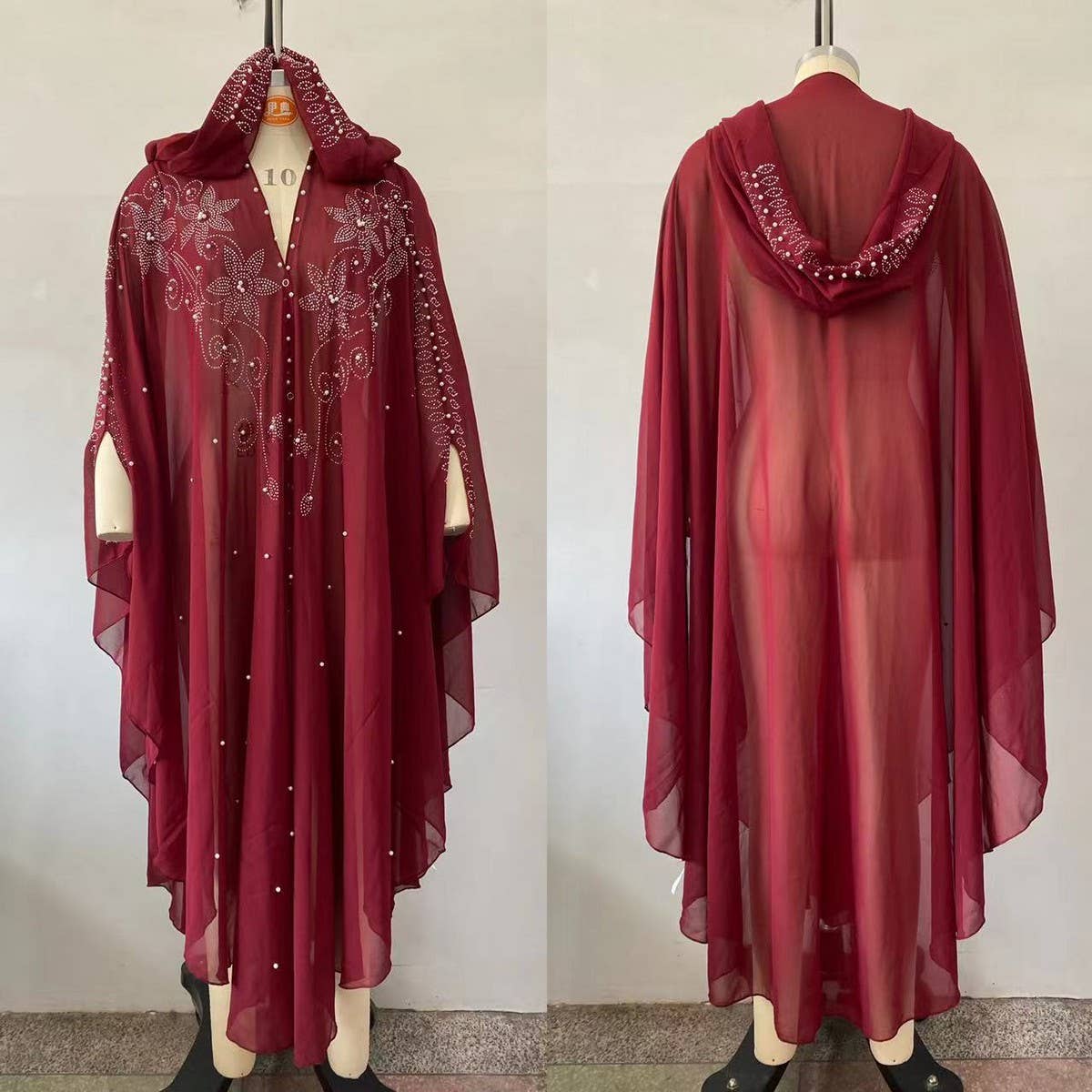 ACCITY - Wholesale Cape - Women's - African Beaded Long Robe Muslim Cape Hooded Dress_CWMM613816