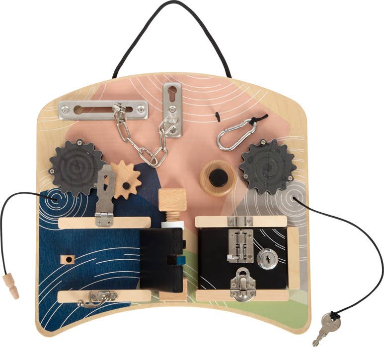 small foot - Wholesale Wood Toy - Kids - Locks and Rotation Motor Activity Board1