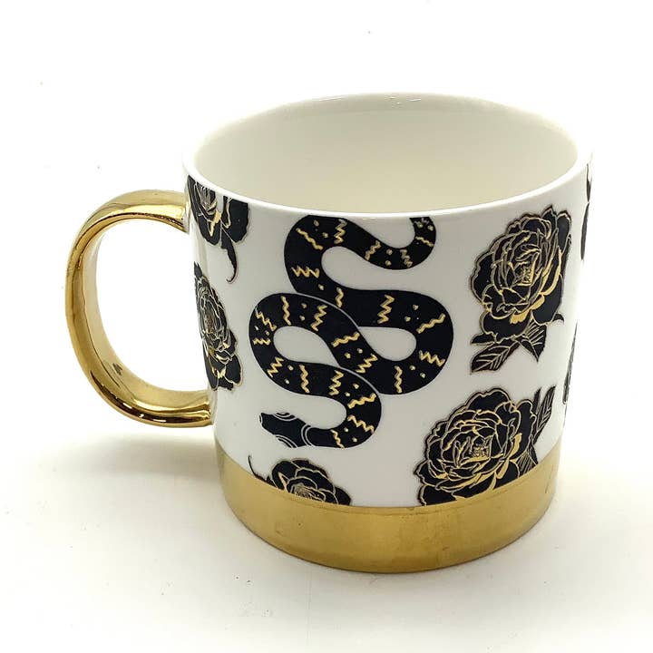 All Little Cute Things - Wholesale Coffee Mug - Roses and Snakes 8 oz Bone China Mug0
