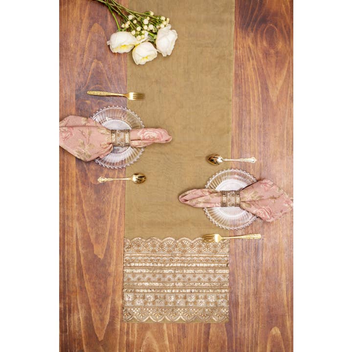 April Cornell – wholesale Table runner – Bel Canto Runner - Burnished Gold