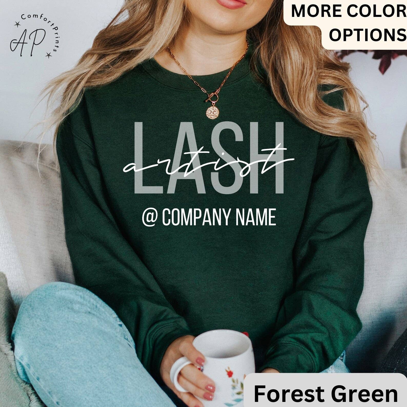APComfortPrints - Wholesale Graphic Sweatshirt - Women's - Custom Lash Artist Sweatshirt, Personalized Lash Boss #3