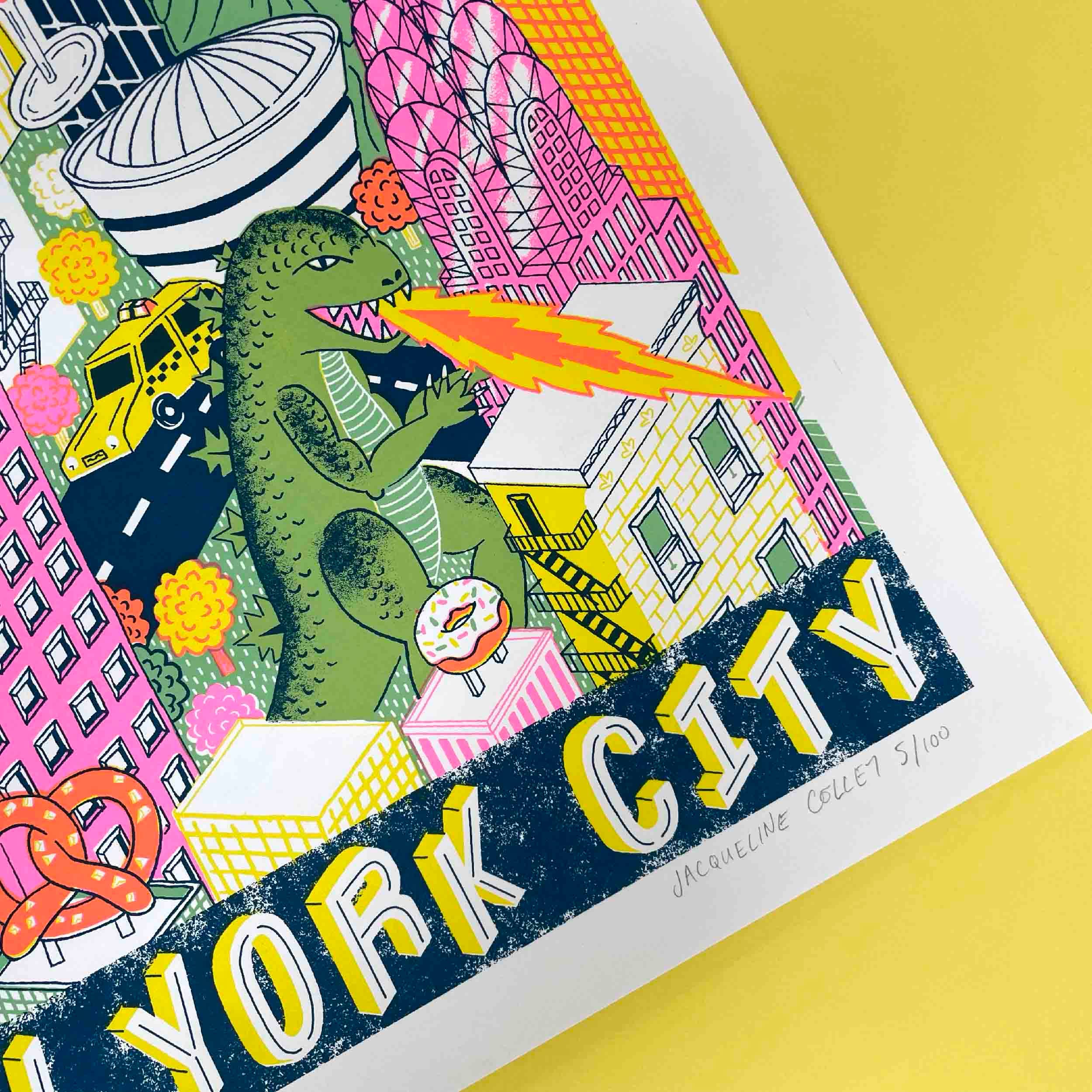 Jacqueline Colley - Wholesale Art Print - A2 New York City Silk screen print 2nd Edition2