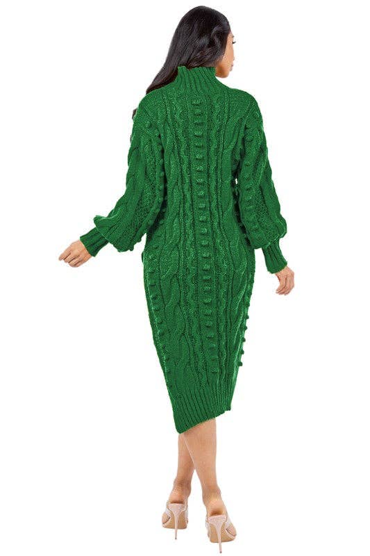 Green WOMEN FASHION SWEATER DRESS for wholesale on Faire3