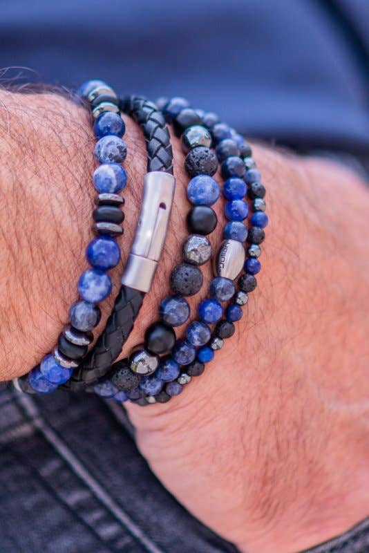 by julian - Vente Bracelet tissé/tressé - Bracelet homme Kepang noir en cuir tressé 6 mm3