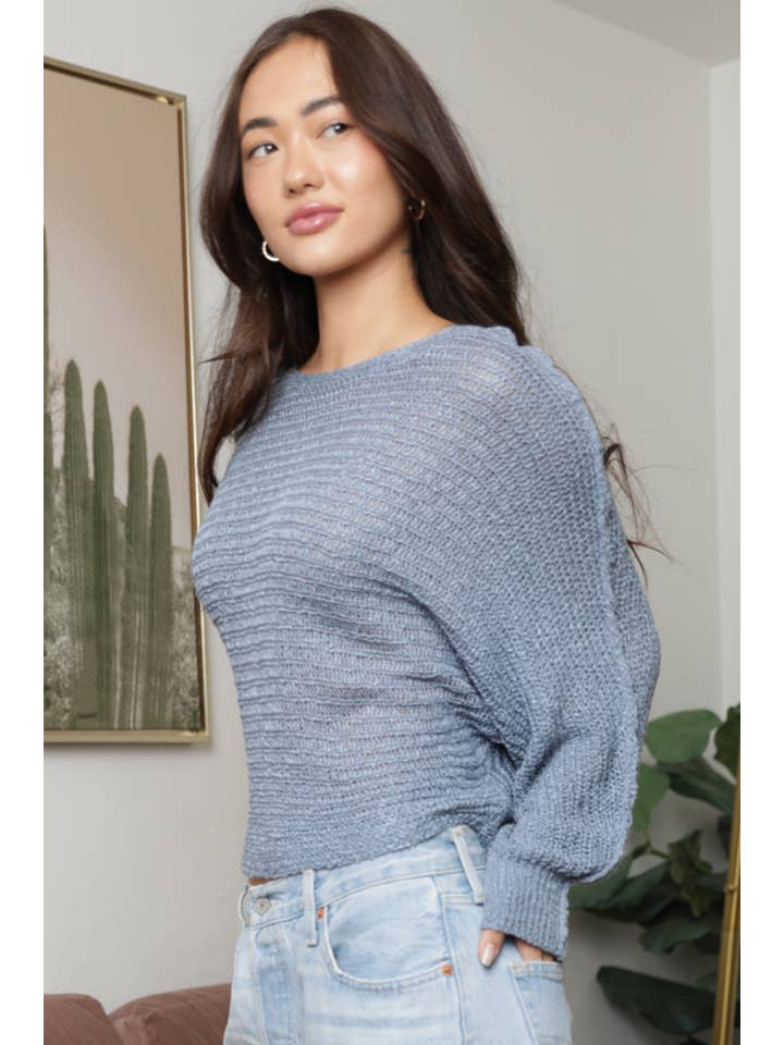 ANGIE - Wholesale Knit Sweater - Women's - XHQ18-ASIS OPEN KNIT LIGHT WEIGHT PULLOVER SWEATER14
