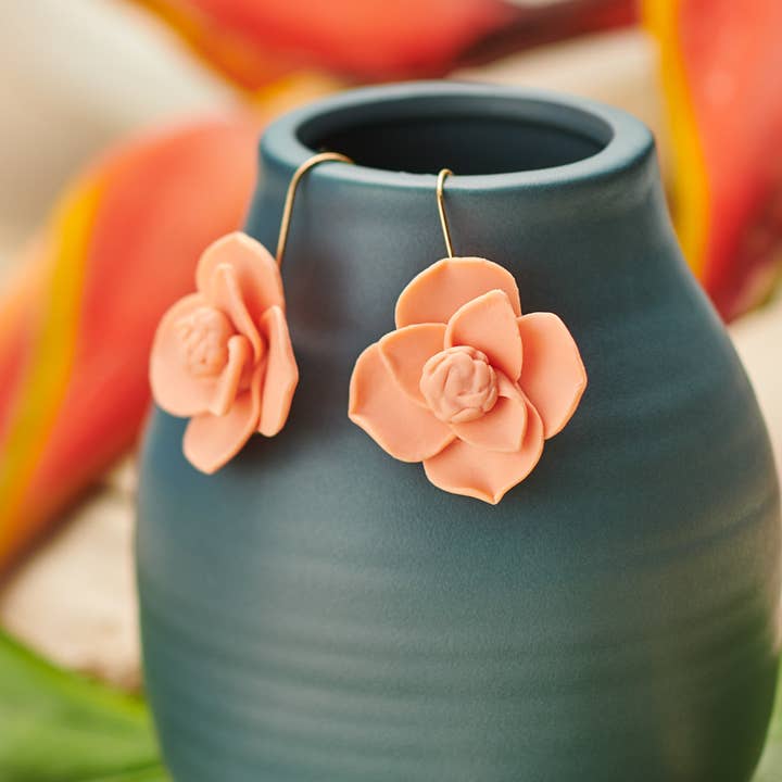 JILZARAH - Wholesale Dangle Earrings - Palm Beach Clay Flower Earrings