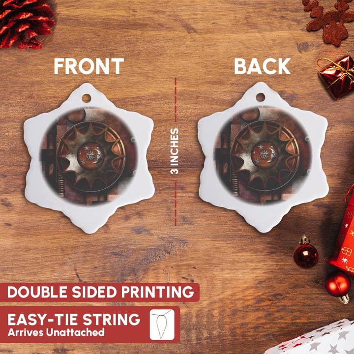 3dRose - Wholesale Ornament - 3dRose, Digital Grunge Metal Deco Techno Art, Ornament2