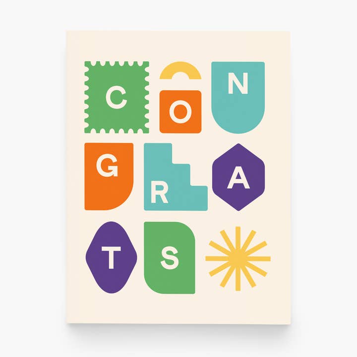 Congrats Shapes Greeting Card for wholesale by paper&stuff