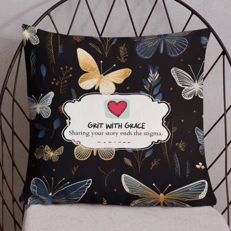 Butterfly Lover's Decorative Yet Comfortable Premium Pillow for wholesale by Grit with Grace, LLC