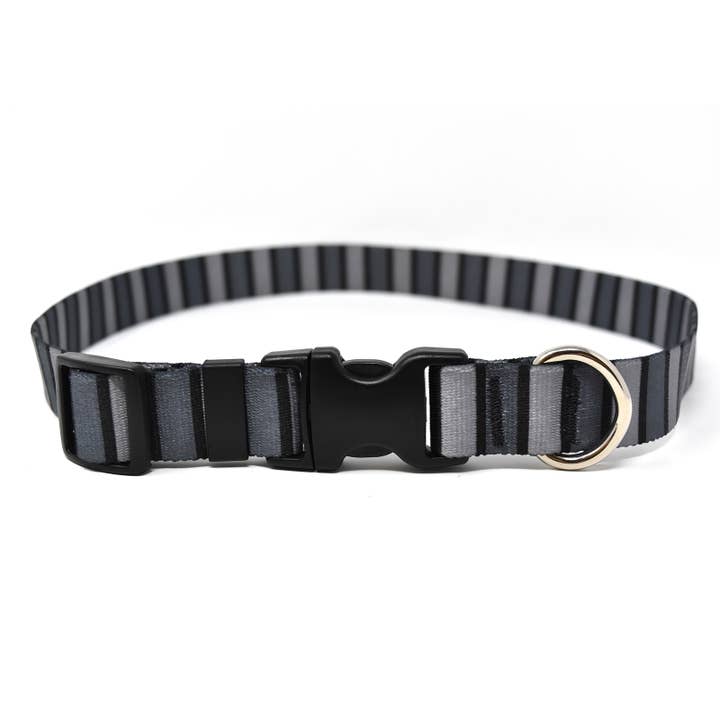 Soho Loft Black Gray Stripes Standard Collar for wholesale by Yellow Dog Design