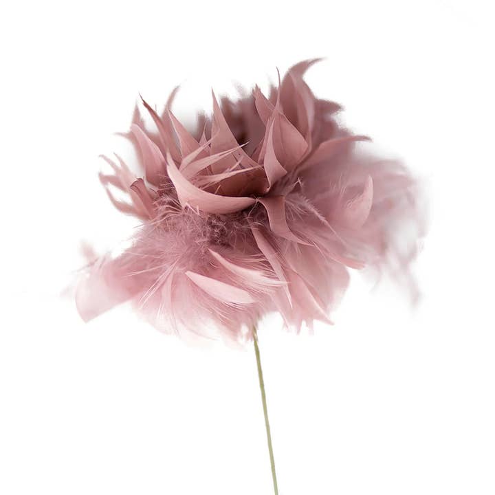 Zucker Feather Products - Wholesale Artificial Flowers - Goose/Turkey/Ostrich Feather Floral Pick w/Rhinestone Rose