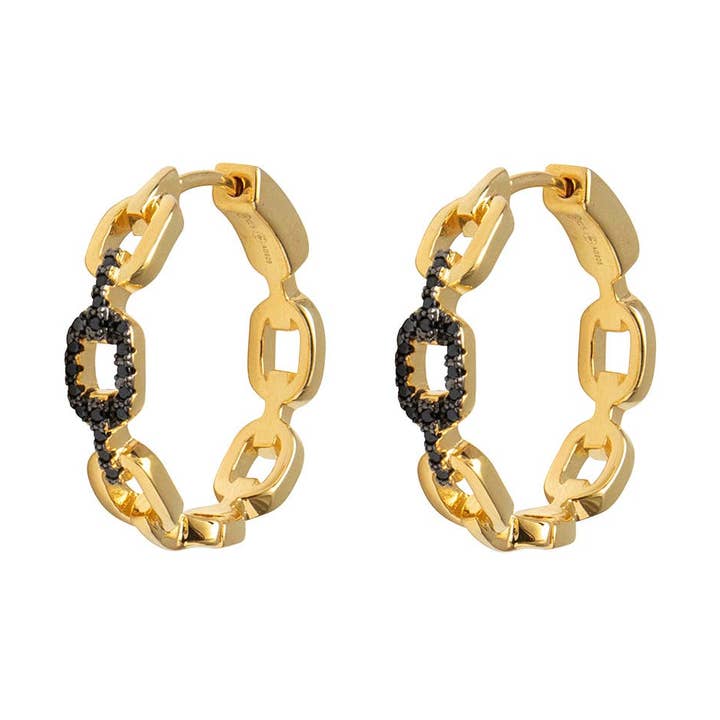 Olga creole örhängen set med svart zirkonium för wholesale av ORUS BIJOUX