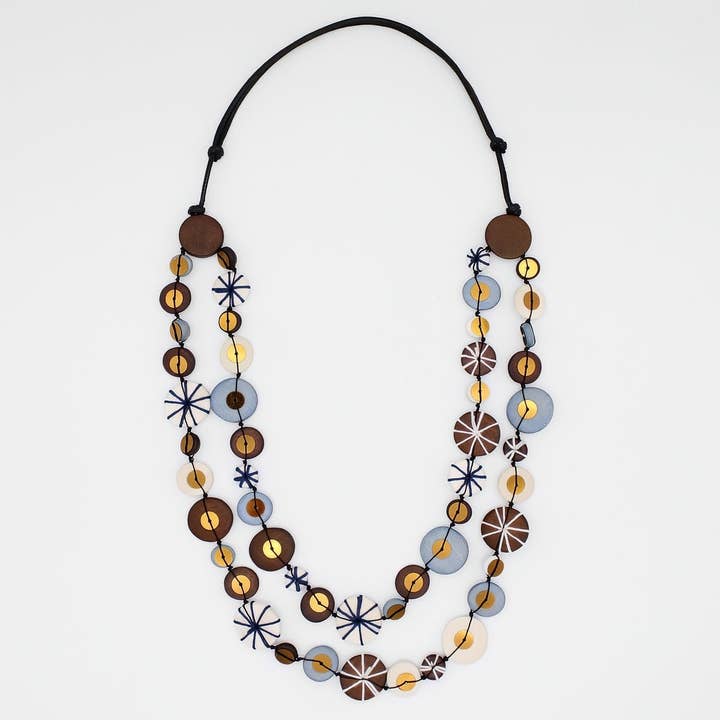 Sylca Designs - Wholesale Kralen/parelketting - Bruine Melodie Statement Ketting