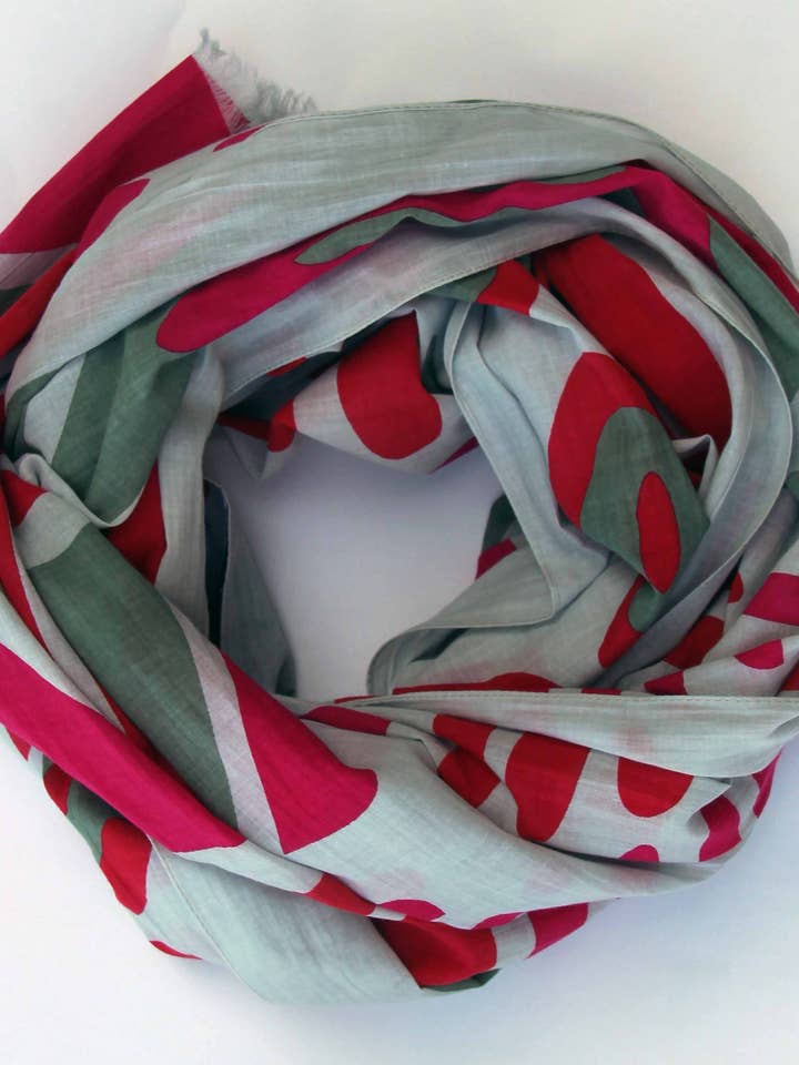 Shanghai Organic Cotton Scarf (Panafrica) Fuchsia for wholesale by Les Belles Vagabondes