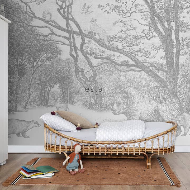 The Design Department b.v. - Vendita all'ingrosso Carta da parati - Carta da parati murale Foresta con animali selvatici6