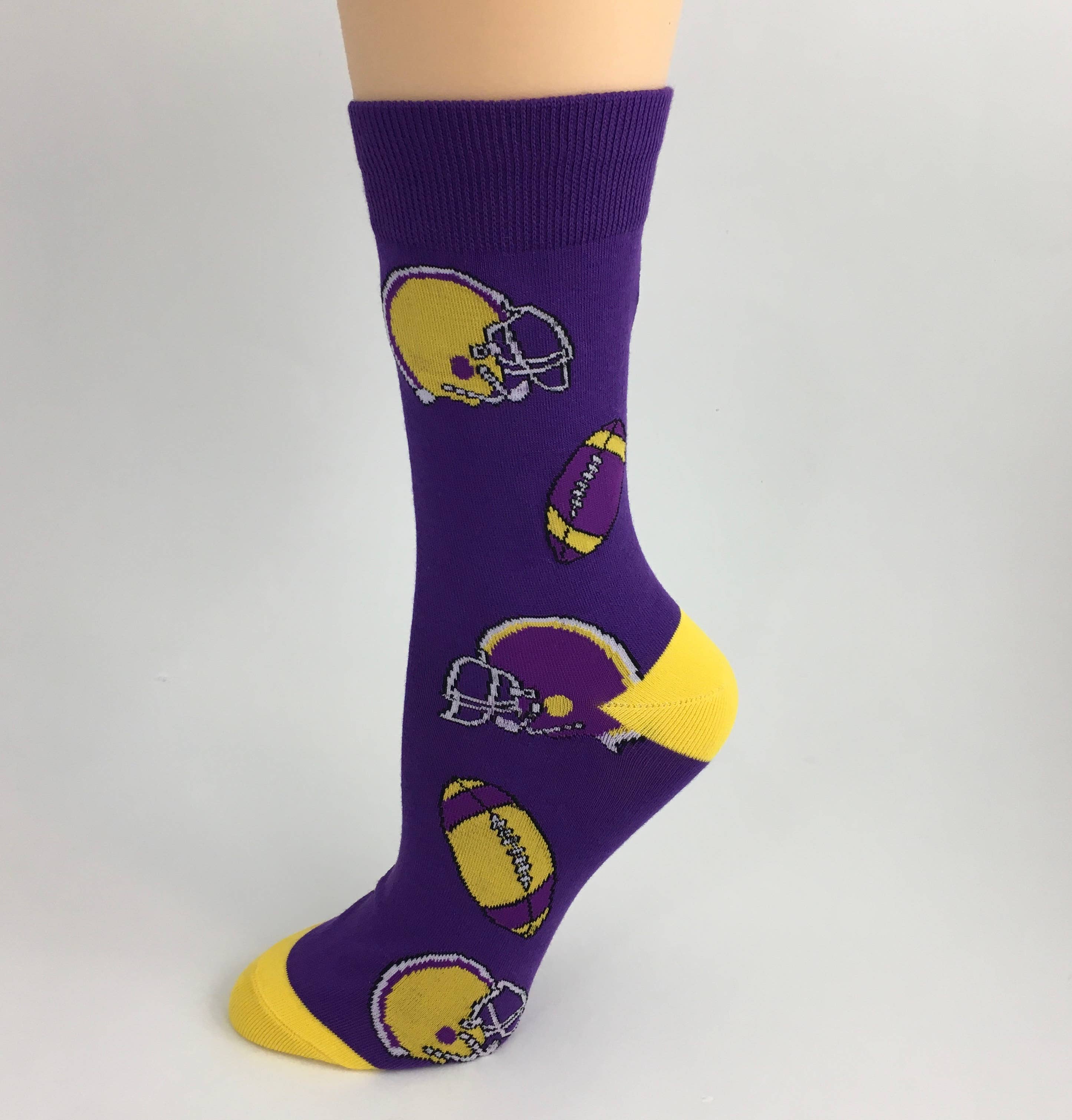 SongLily - Vente Chaussettes – unisexe - Chaussettes de football/casque Violet et Or0