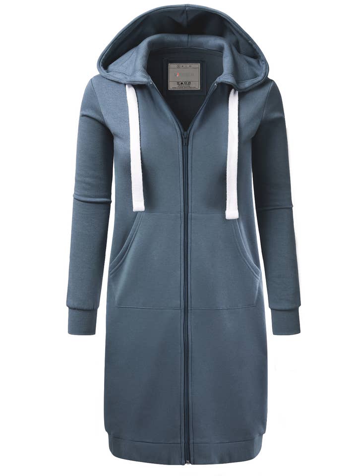 NINEXIS - Vente Sweat à capuche – femme - CWOHOL448_Veste longue légère à capuche zippée16