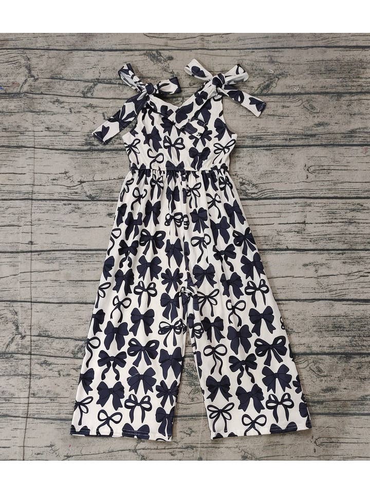 Aier Wholesale - Wholesale Jumpsuit - Kids - Baby Girls Black Cute Bows Straps Pants Jumpsuits