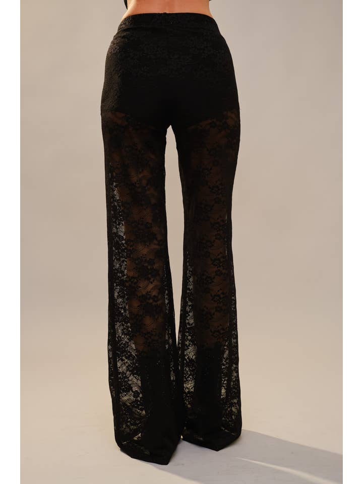 Blue B - Wholesale Pants - Women's - 23781P Floral Lace Western Stitch Inner Short Flare Pants2