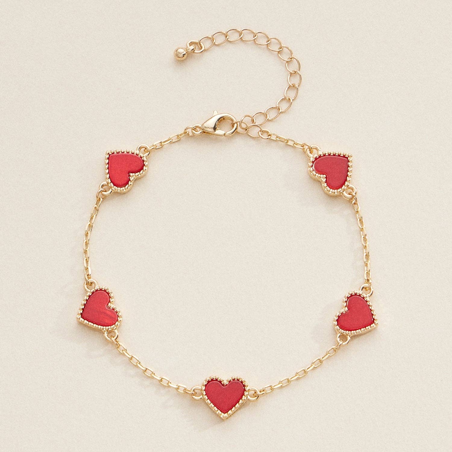 Frem - Wholesale Charm/Dangle Bracelet - Elegant Gold Heart Charm Bracelets in Vibrant Enamel Colors3