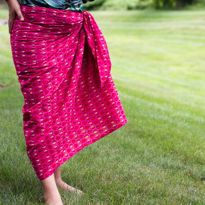 Sarong de Algodón | Impreso a Mano en Serigrafía | Ponche de Fruta de la Pasión para venta al por mayor de Sustainable Threads