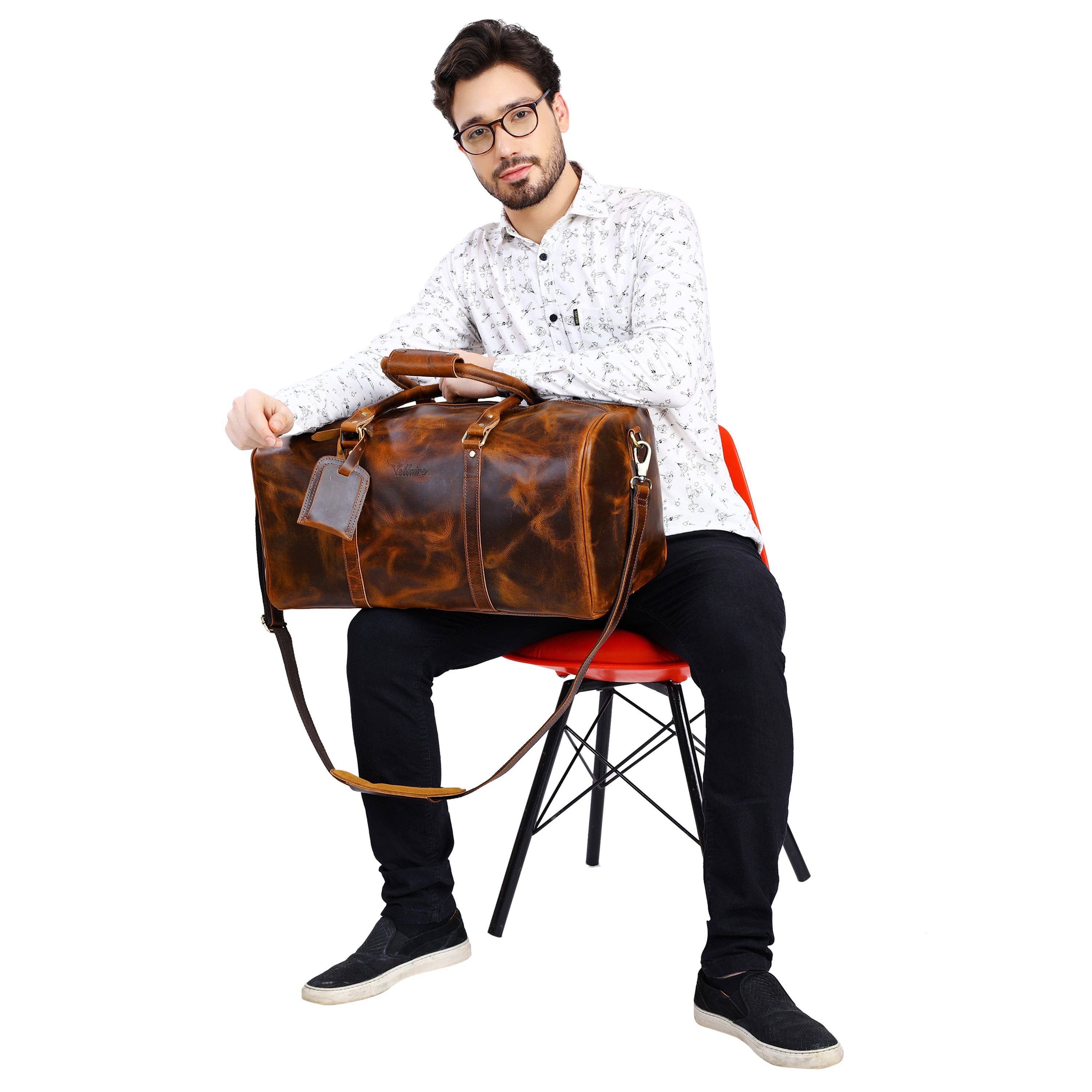 VELLAIRE - Wholesale Weekender Bag - Men's - Leather Duffle Bag X-Large | DB20