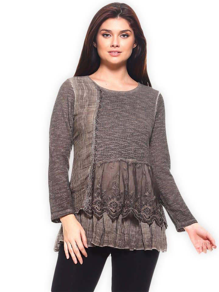 Lace & Ruffles Full Sleeve Top for wholesale by The Collection Royal / Royal Handicrafts