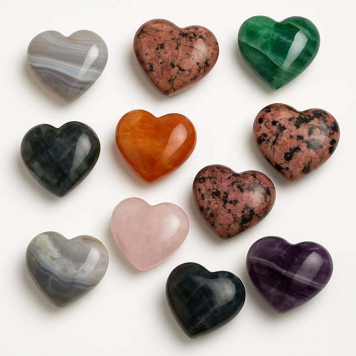 5 KG Mixed 3D Crystal Heart Carvings – Wholesale Lot for wholesale by Kreateur Miami