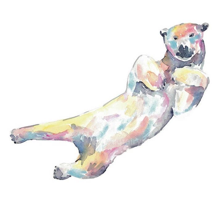 Goodfairyart - Wholesale Gallery Wall Set - Set of 3 Polar Bear Watercolor Painting Print3