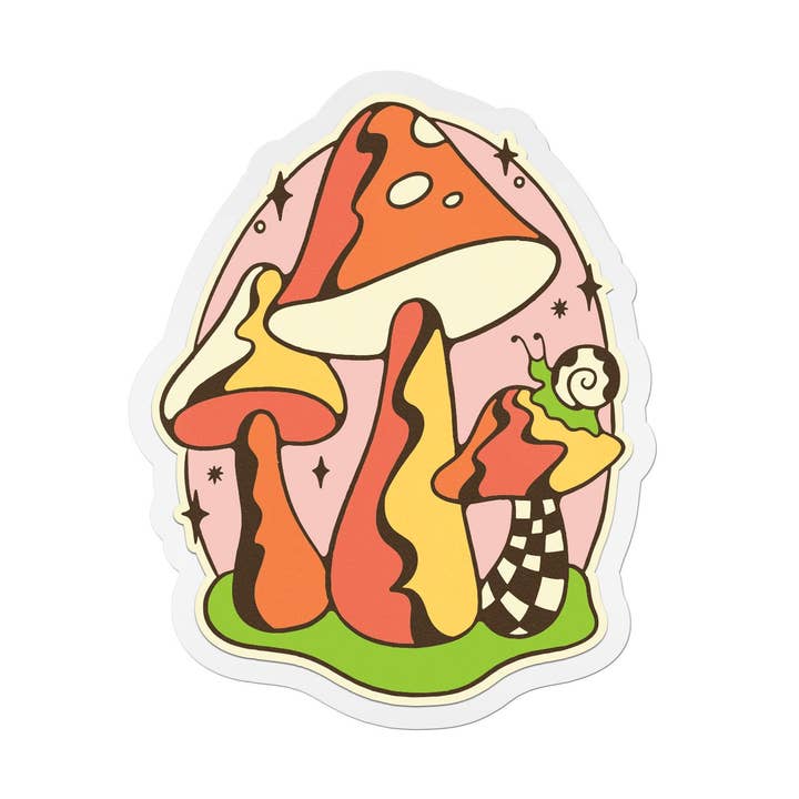 Dreamy Mushroom Vinyl Sticker for wholesale by Zuku