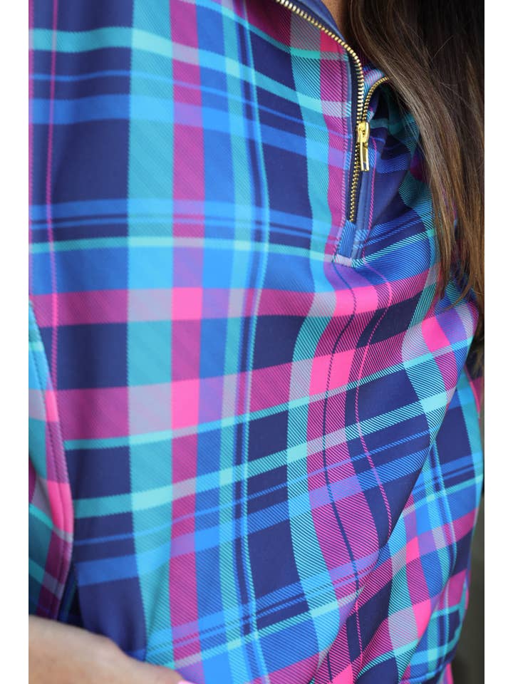 Navy Everyday Pullover- Plaid Pop for wholesale on Faire6