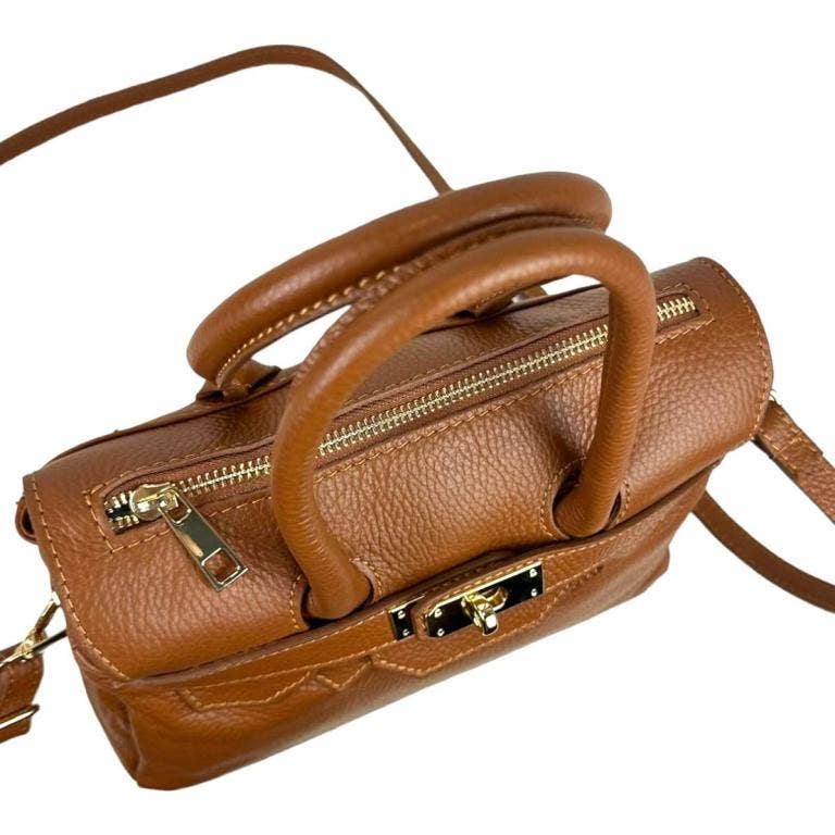 Chenson & Gorett - Wholesale Handtas met handvat - Dames - Dames handtas van Italiaans leer met decoratief voorpaneel9