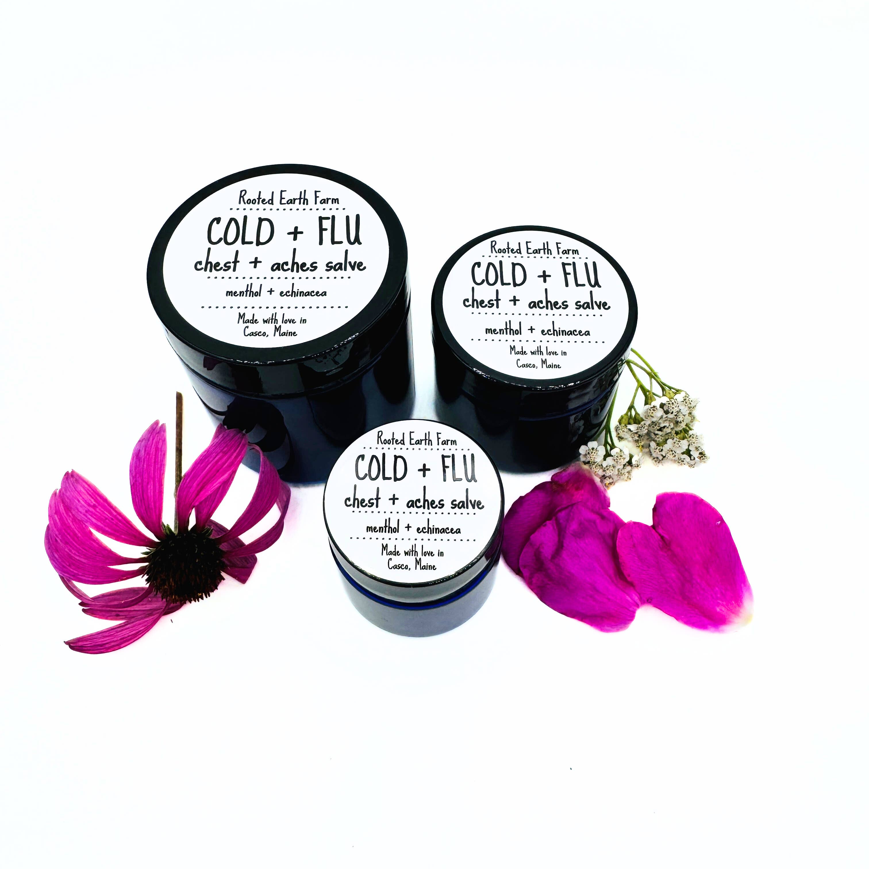 Rooted Earth Farm + Apothecary - Wholesale Healing Salve/Balm/Cream - Cold and Flu Salve - 3 Size Options4