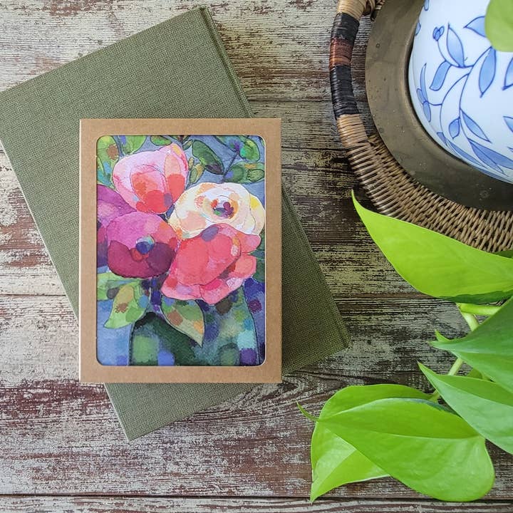 Gemischte Medien Blumenstrauß Grußkarten Box-Set mit 9 Karten für den Großhandel von Marydean Draws