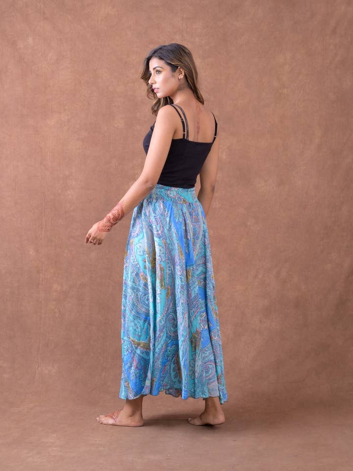 Assorted Rhea Printed Wide Leg Pants, Poly Silk, Resort Wear for wholesale on Faire1