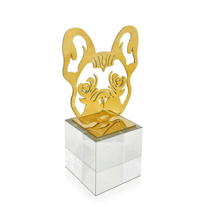 ADM Home Decoration - Wholesale Decorative Tabletop Object - 'French Bulldog Head' decorative object - Gold